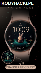 Cute Bunny digital watch face Kody